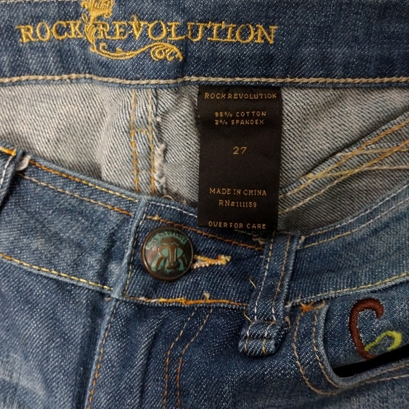 Rock Revolution Womens Bootcut Embroidered Jeans 27‎ - Picture 9 of 9